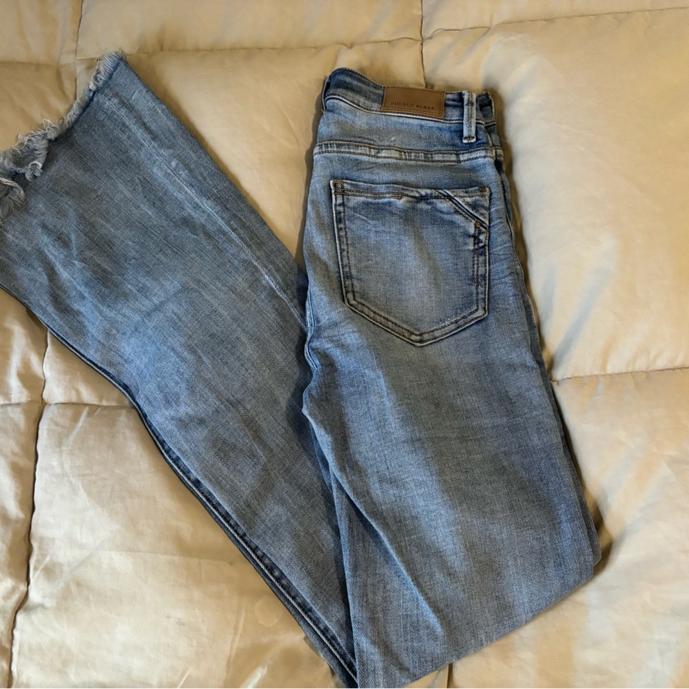 Size 25 Buckle Black Flare Jeans